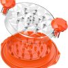 Chicken Shredder Tool | Large, Ergonomic Handle, BPA-Free, Dishwasher-Safe, Transparent Lid, Orange