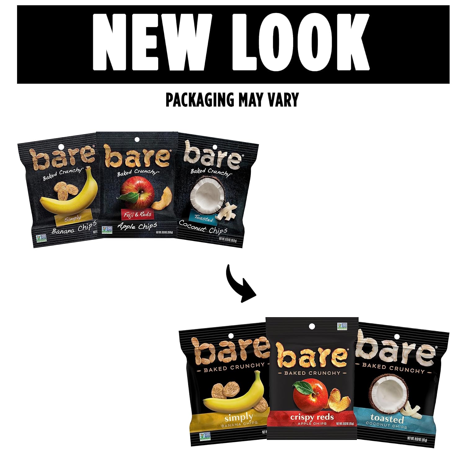 Bare Baked Crunchy, Fruit Variety Pack, 0.53 Ounce (Pack of 16) - Image 2